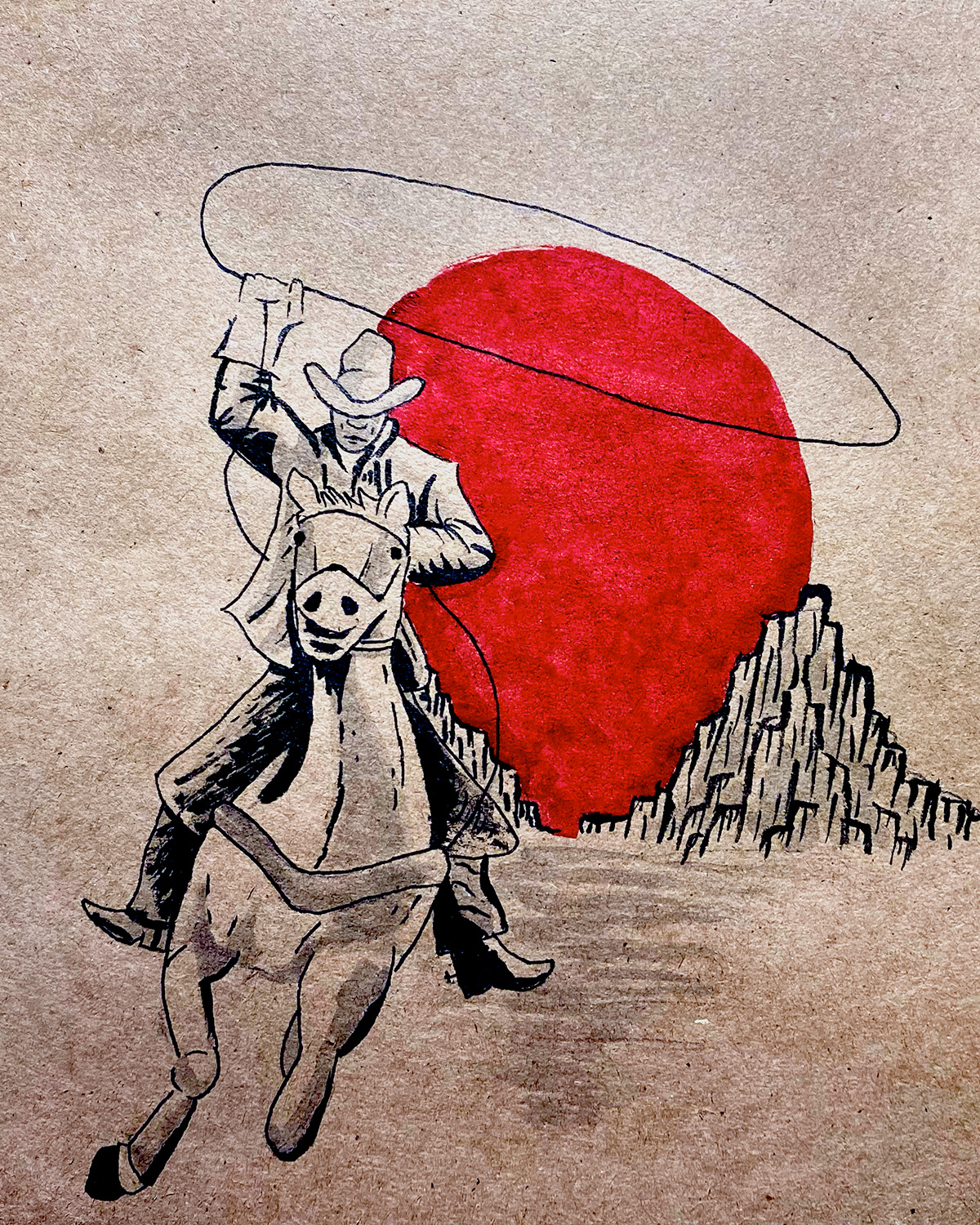 Red Sunset Cowboy